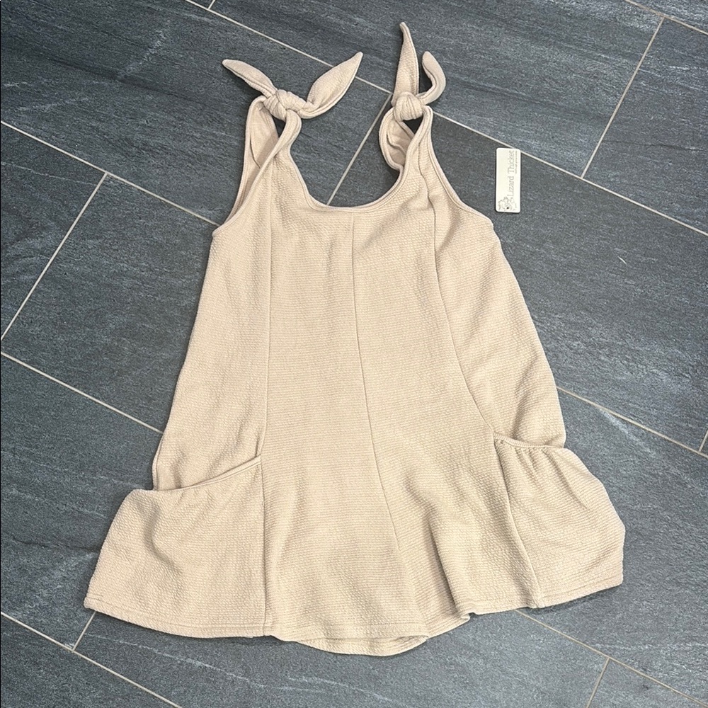 Lizard Thicket Cream Knotted Strap Romper